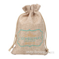 Candy wrapper custom printing logo Christmas small pouch jute drawstring gift bags